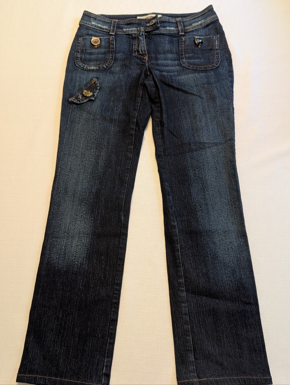 Rare Vintage Moschino Jeans Dark Wash Embellished Pocket Denim Pants Sz US 8 /42